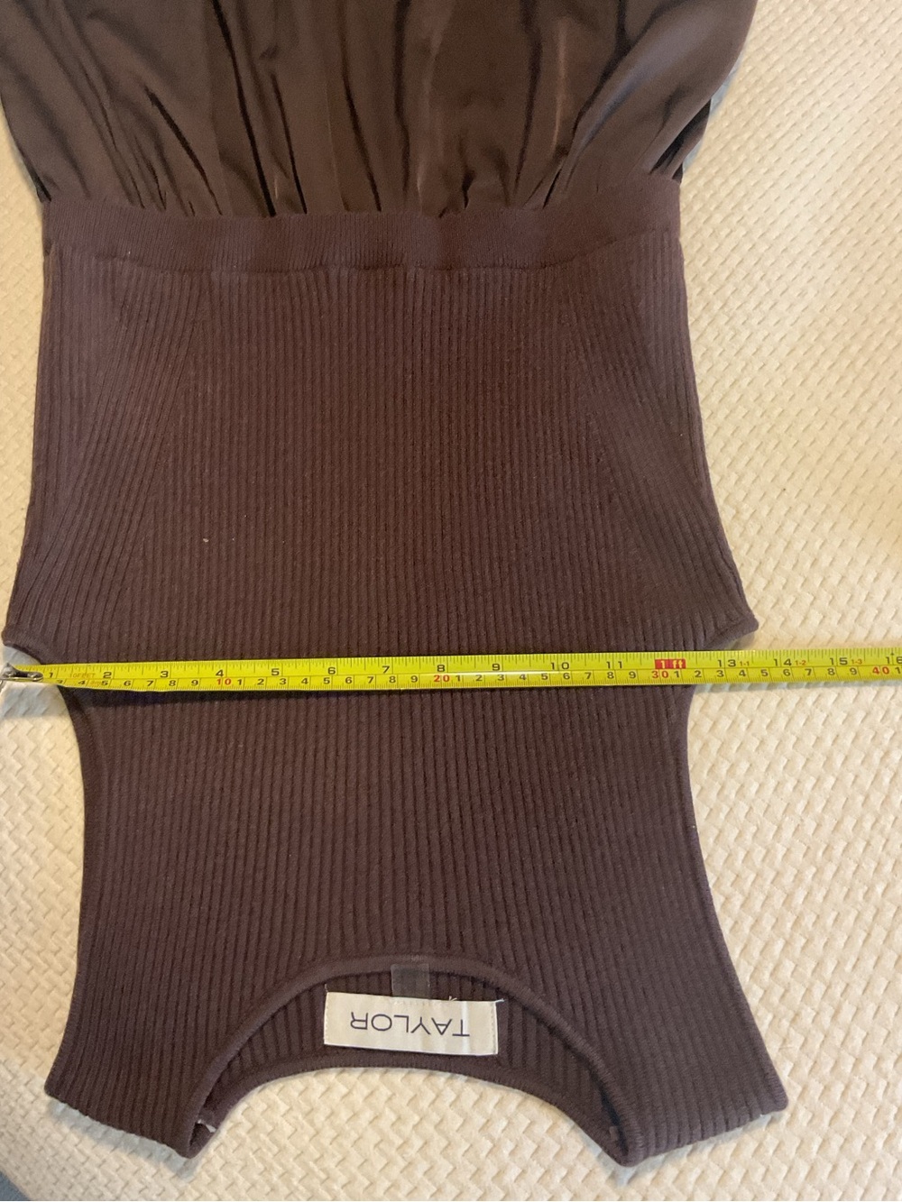 Taylor Maxi Chocolate 2 Fer Sleeveless Sweater Dress with Pockets. - Picture 6 of 11
